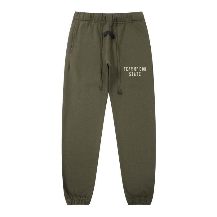 24b3e6e3-3fd1-4db7-92ea-97c8bd7d82cd Essentials Fear of God State Zielony Pants