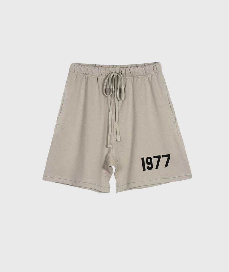 Fear-of-God-Essentials-1977-Logo-Shorts-Beige-2 Essentials Fear of God 1977 Beżowy Short
