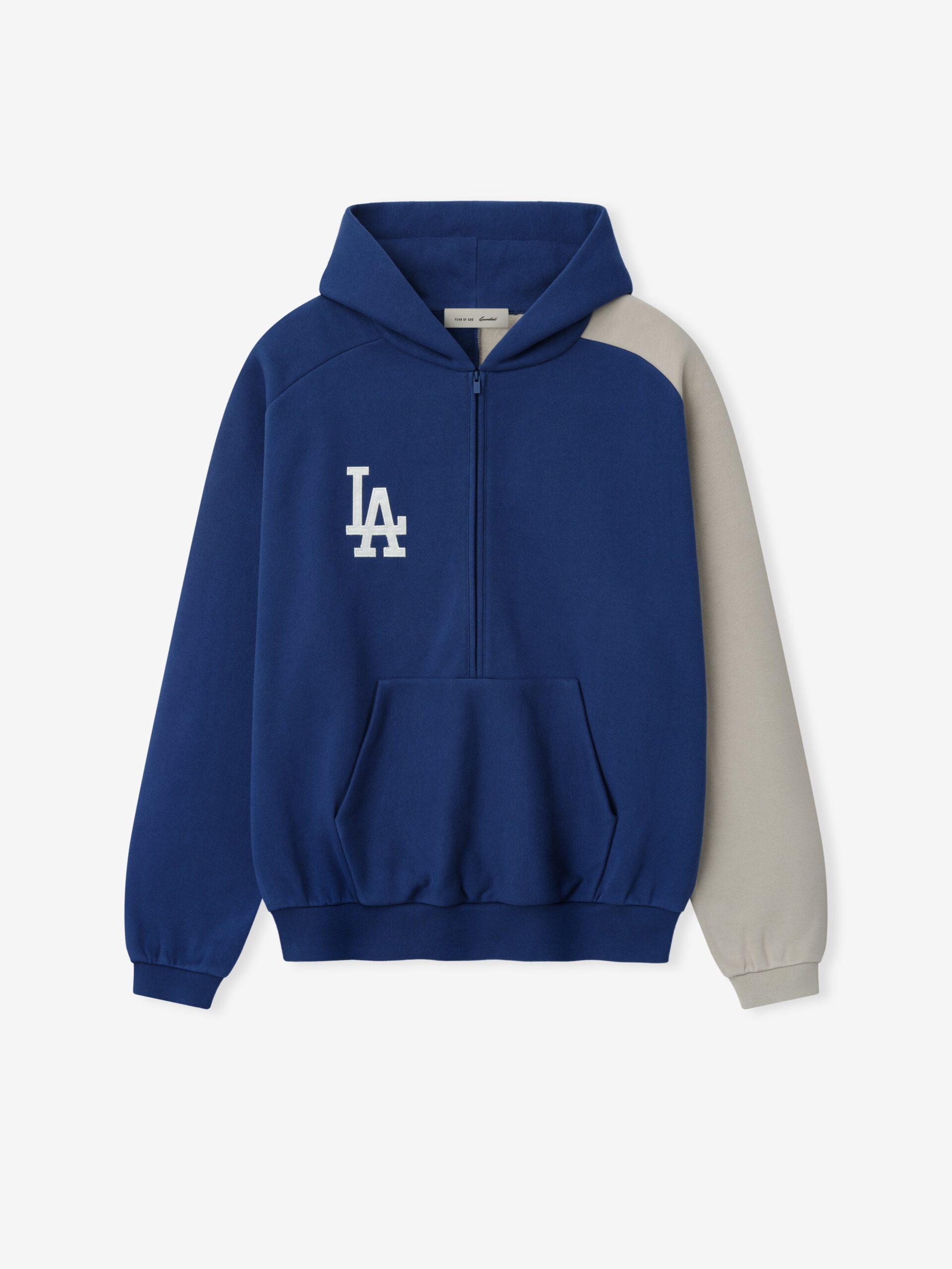 RW00213_DODGERS_RAGLAN_HALF_ZIP_SPORT_HOODIE-ESTATE_BLUE_SEAL_1 Dodgers Raglan Half Zip Sport Essentials Hoodie