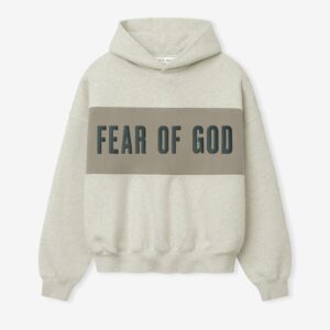 Essential Cropped Relaxed Panelled Grey Hoodie