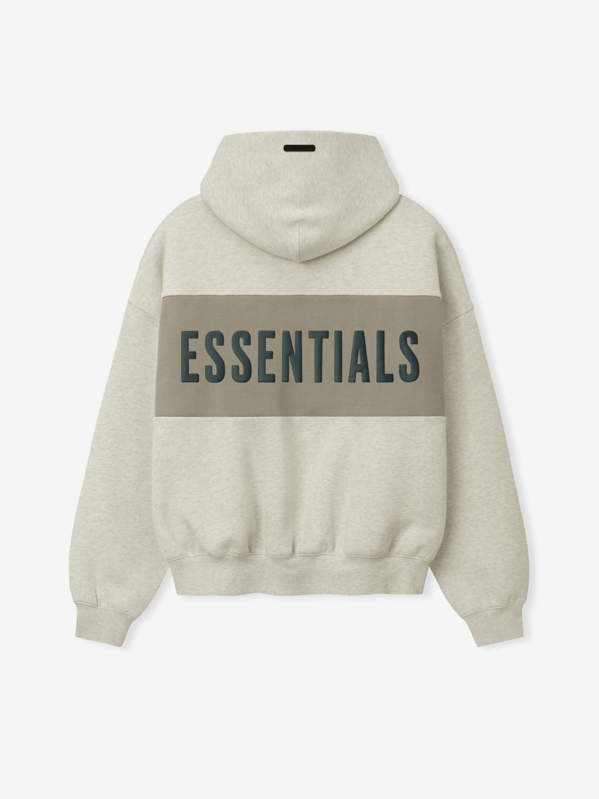 RW00283_VANILLA_HEATHER_SEAL_2 Essential Cropped Relaxed Panelled Grey Hoodie