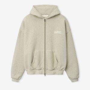 Essentials Gray 90s Zip-Up Hoodie